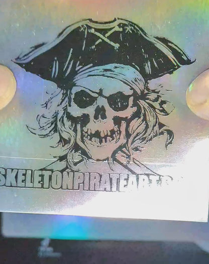 2.75 X 2.75 Holographic Skeleton Pirate Sticker